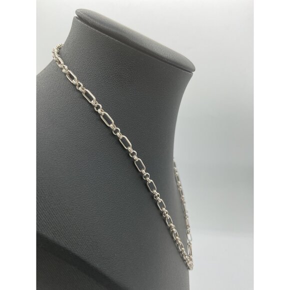 Silver 17” Italian Rolo Link Chain Necklace - Picture 4 of 5
